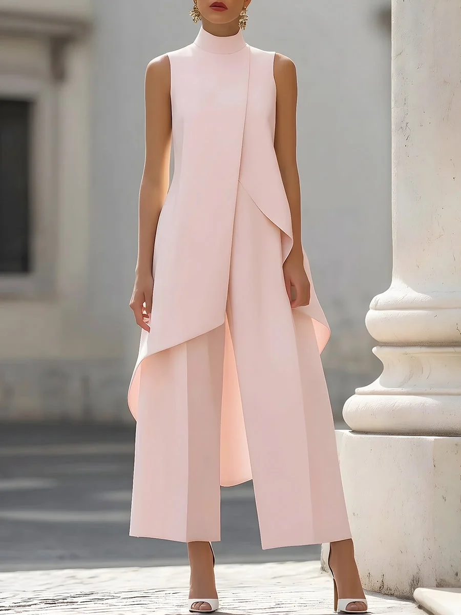 Conjunto de dos piezas mujer asimétrico con pantalón ancho - Imagen 8