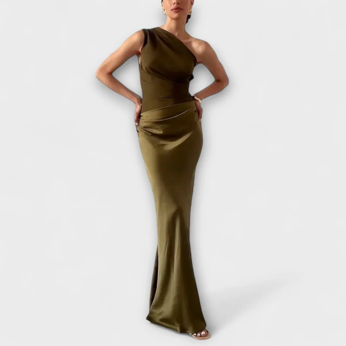 Amarílis - Elegante Vestido de un solo hombro - Imagen 3