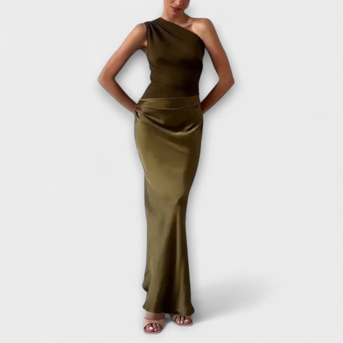 Amarílis - Elegante Vestido de un solo hombro - Imagen 8