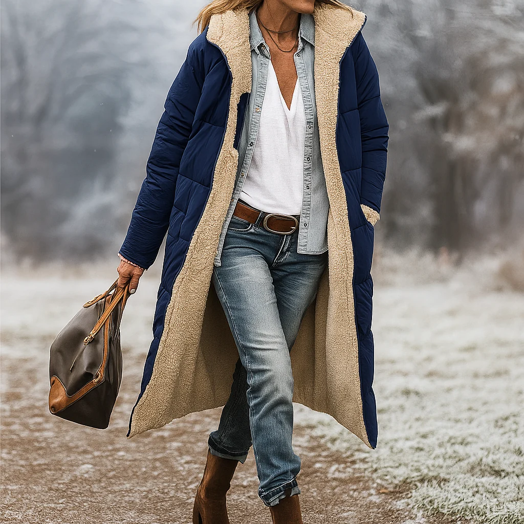 Abrigo largo acolchado con forro interior calido - Greta - Imagen 3