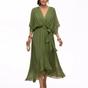 Julieta | Vestido de chifón con escote en V