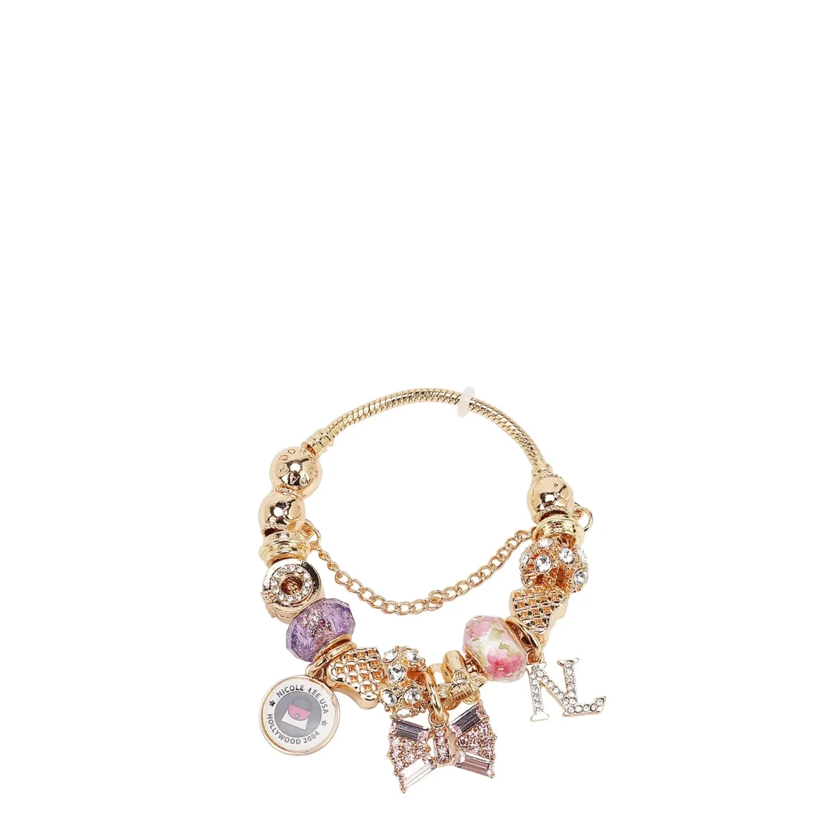 PULSERA CON DIJES (GOLD-PINK)