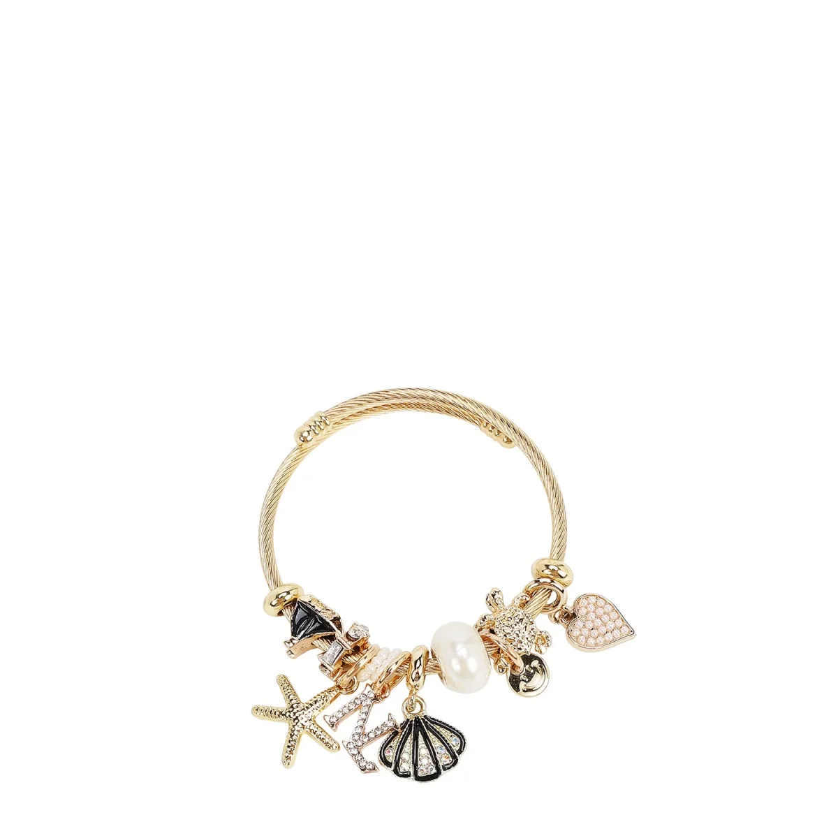 PULSERA DE CABLE CON DIJE (NEGRO)