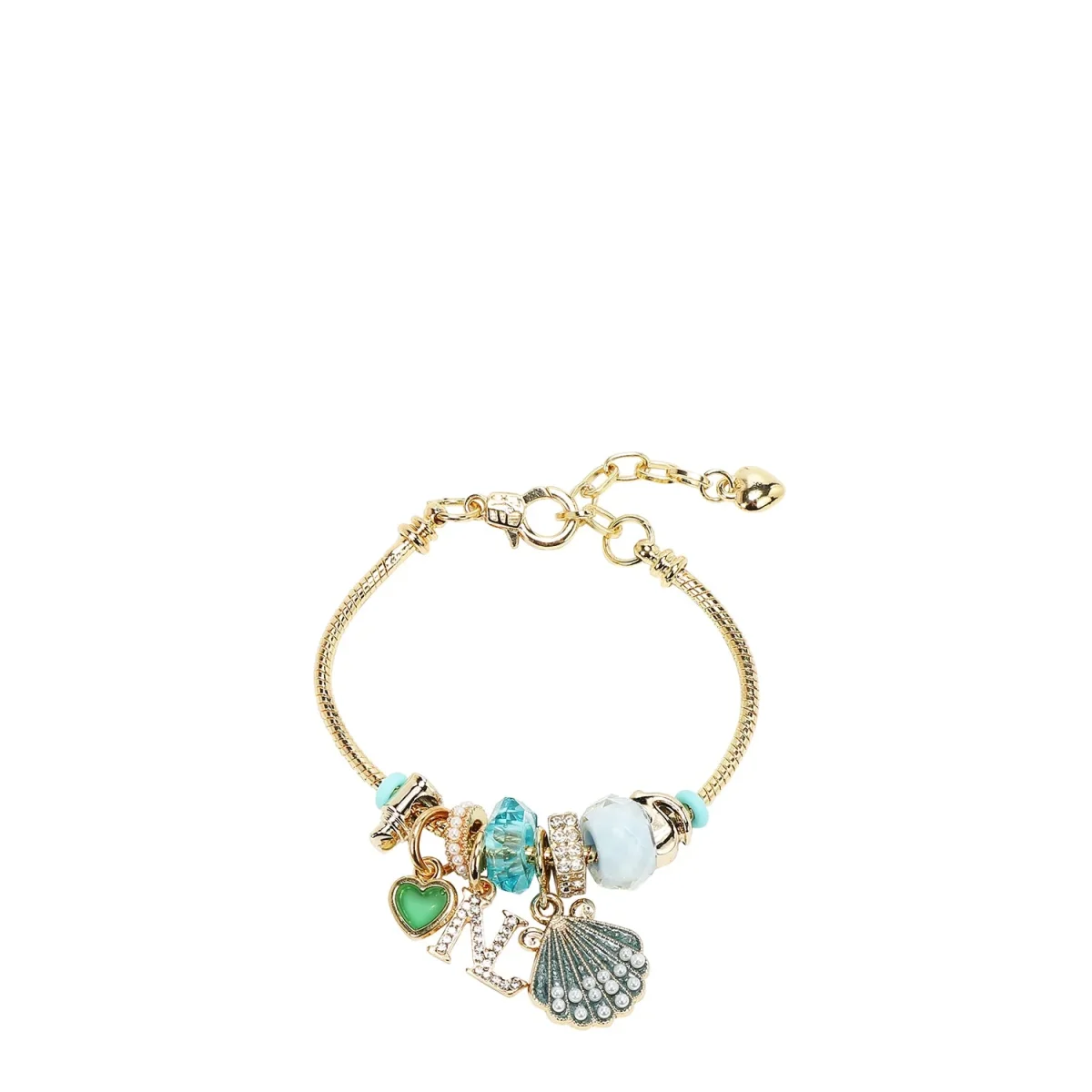PULSERA DE CADENA CON DIJE (AZUL)