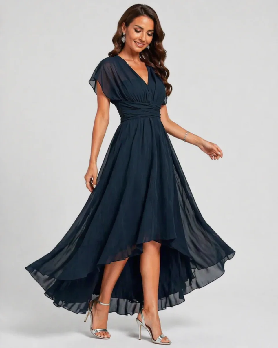 Julita – Vestido de noche fluido con escote en V - Imagen 5