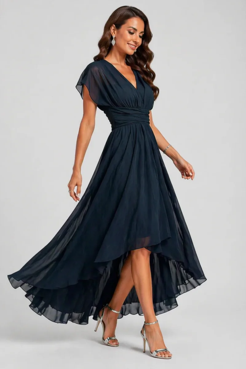 Julita – Vestido de noche fluido con escote en V - Imagen 7