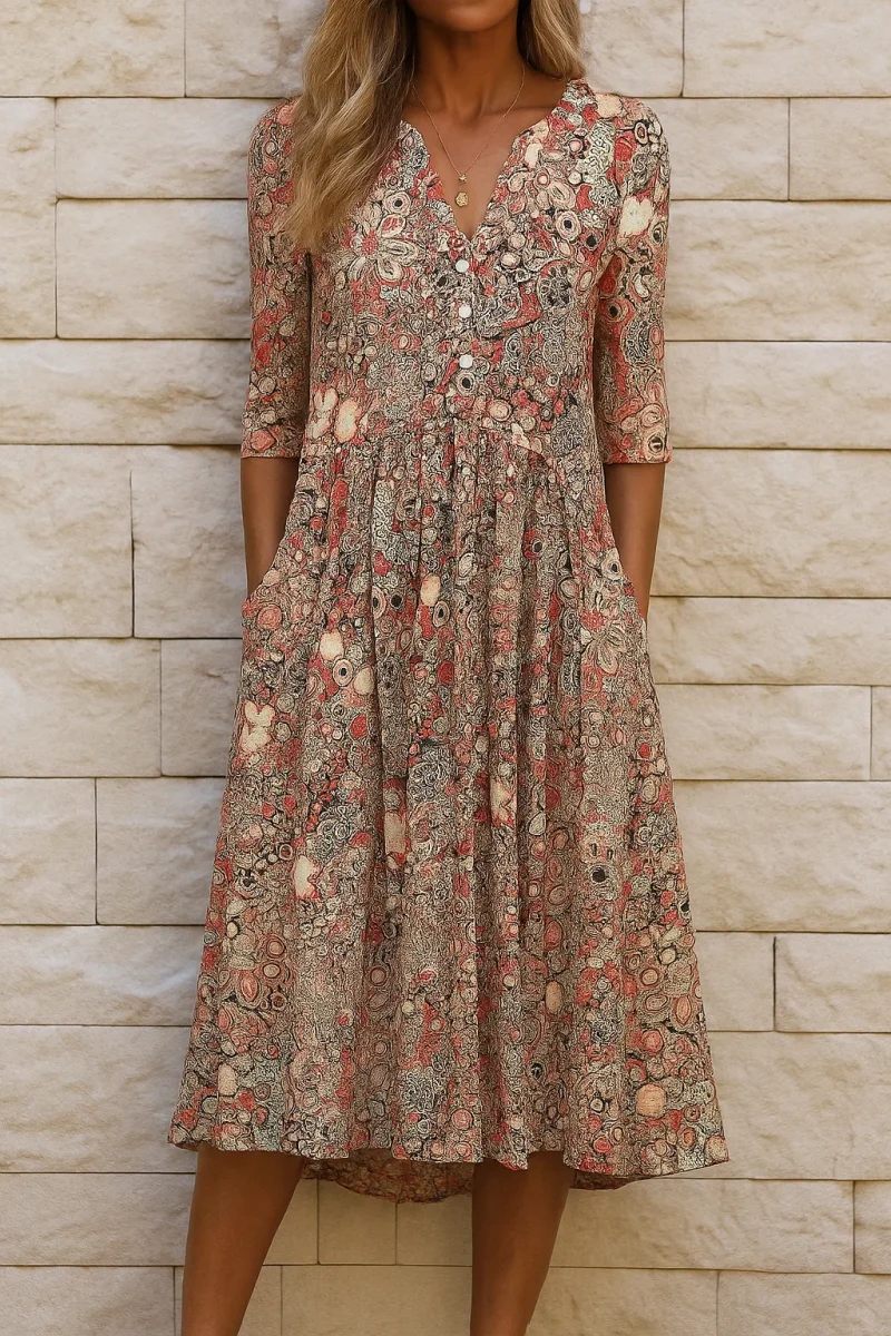 OLIVIA | VESTIDO ELEGANTE CON ESCOTE EN V PARA MUJER
