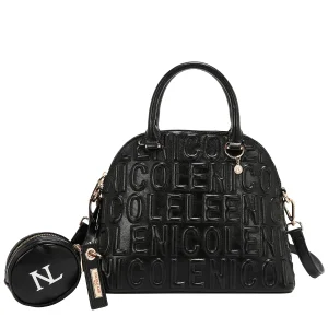 BOLSA CON CÚPULA CON LOGOTIPO EN RELIEVE (NEGRO)