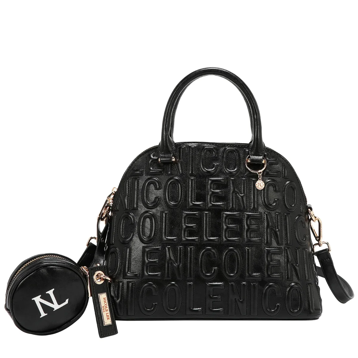 BOLSA CON CÚPULA CON LOGOTIPO EN RELIEVE (NEGRO)