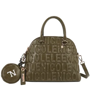 BOLSA CON CÚPULA CON LOGOTIPO EN RELIEVE (OLIVA)