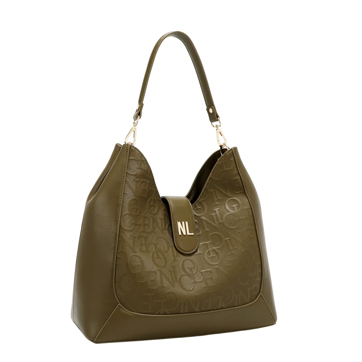 BOLSO DE HOMBRO GRANDE ELEGANCIA EN RELIEVE (OLIVA) - Imagen 3