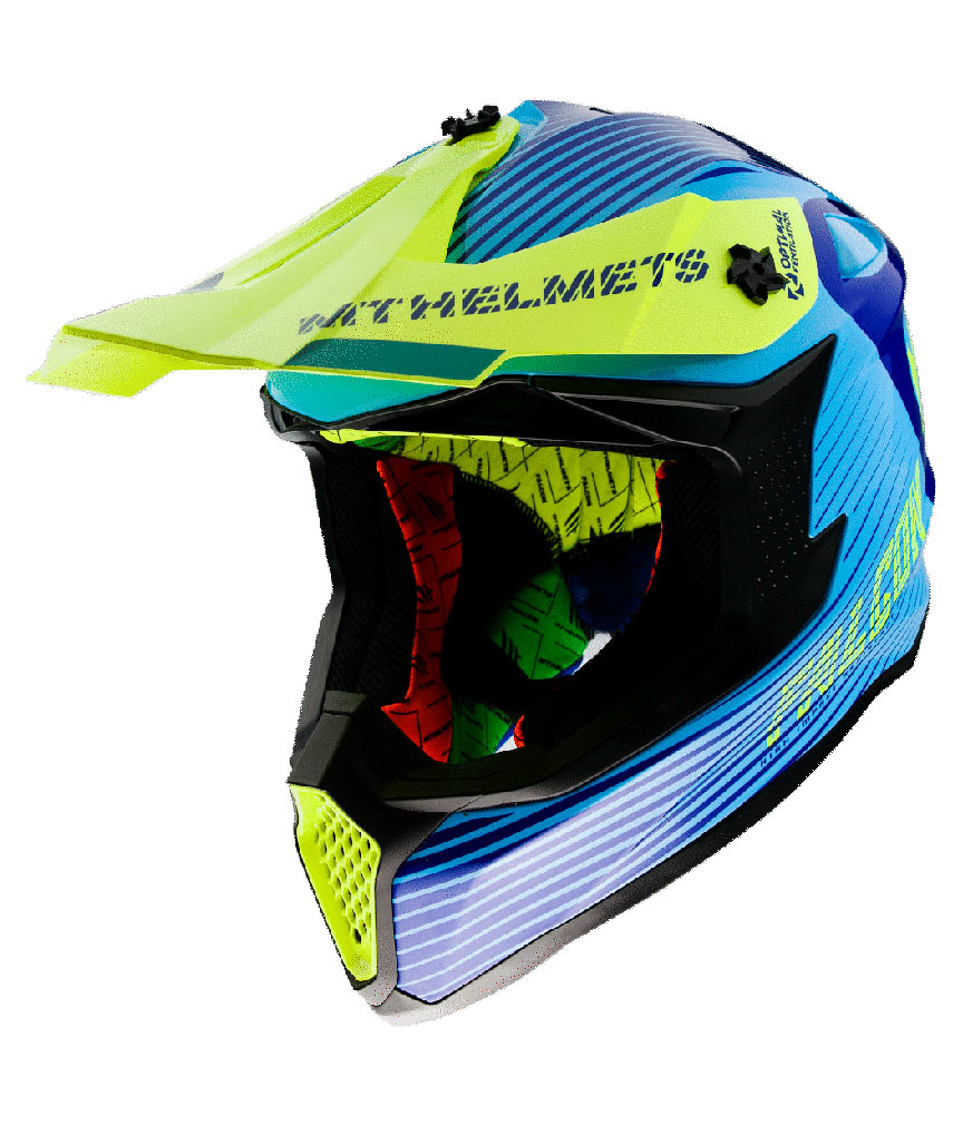 Casco MT FALCON SYSTEM C3 GLOSS FLUOR YELLOW Off Road