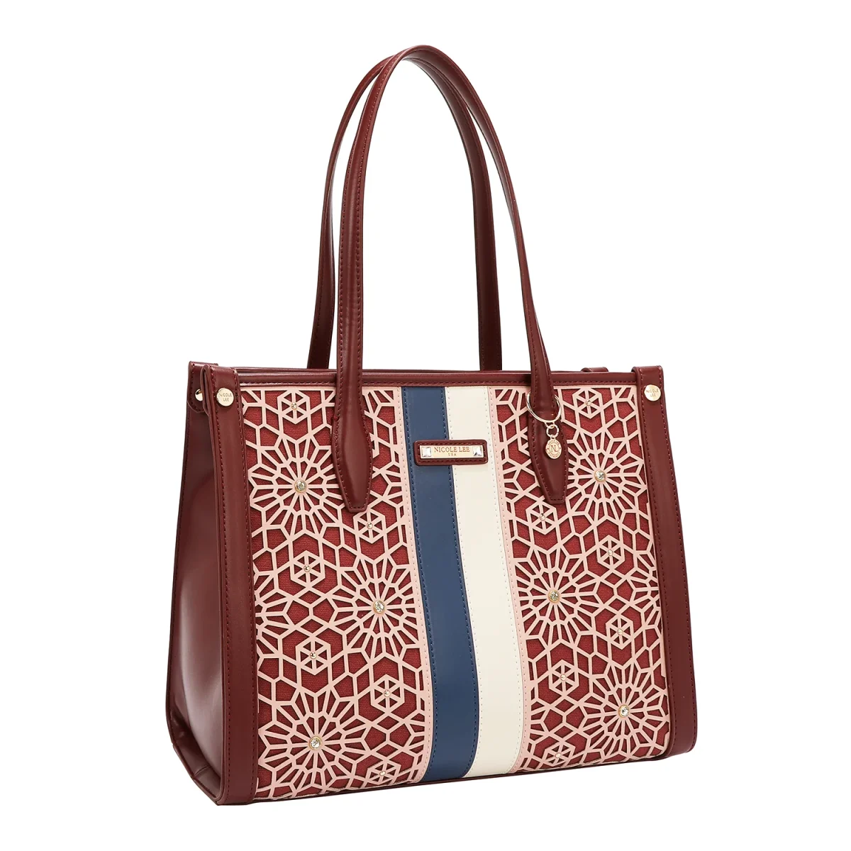 BOLSO DE TOTE GEOMÉTRICO CORTADO CON LÁSER (VINO) - Imagen 4