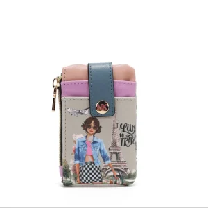 MINI PORTA TARJETAS CON CIERRE (I LIVE TO TRAVEL)