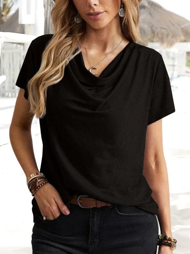 Birdie | Camiseta fluida para mujer con cuello vuelto drapeado - Imagen 6
