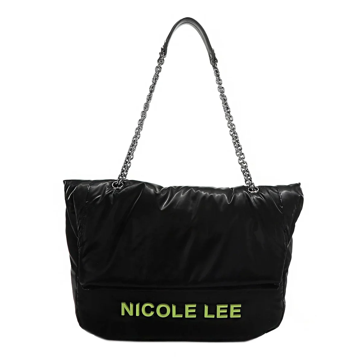 BOLSO GRANDE CON SOLAPA ACOLCHADO (NEGRO)