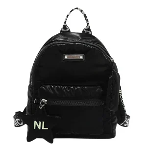 MOCHILA DE MODA CON ESTRELLA ACOLCHADA (NEGRO)