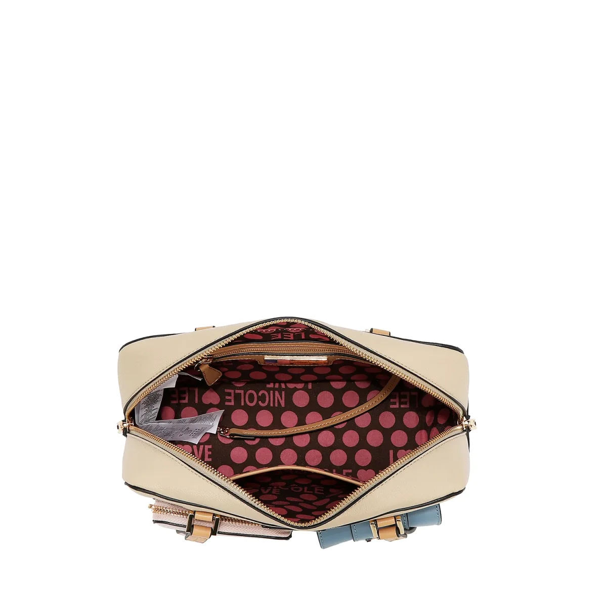 BOLSO DE HOMBRO CON BOLSILLO Y BLOQUES DE COLOR (BLANCO) - Imagen 4