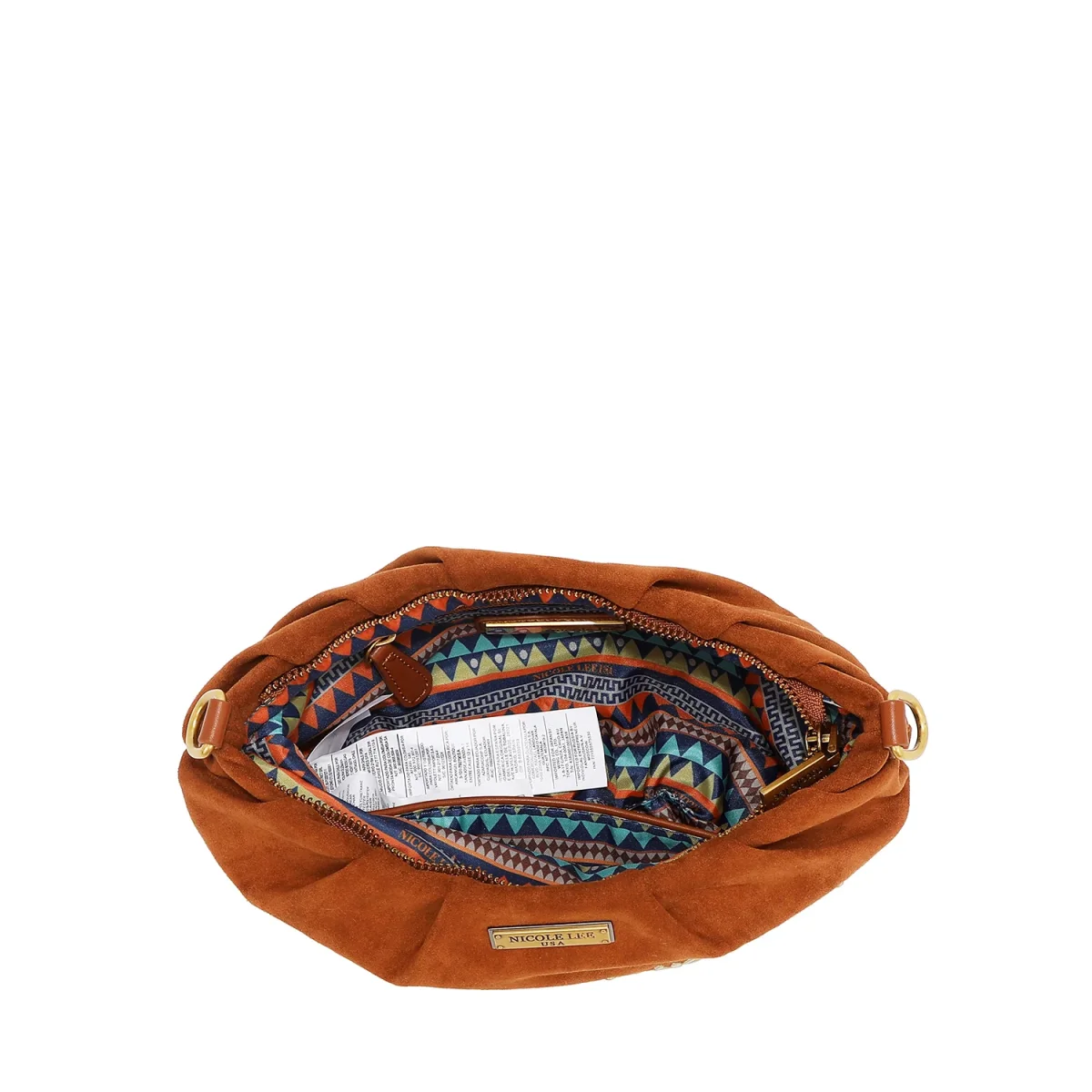 BANDOLERA CON DISEÑO FLORAL (MARRON) - Imagen 5