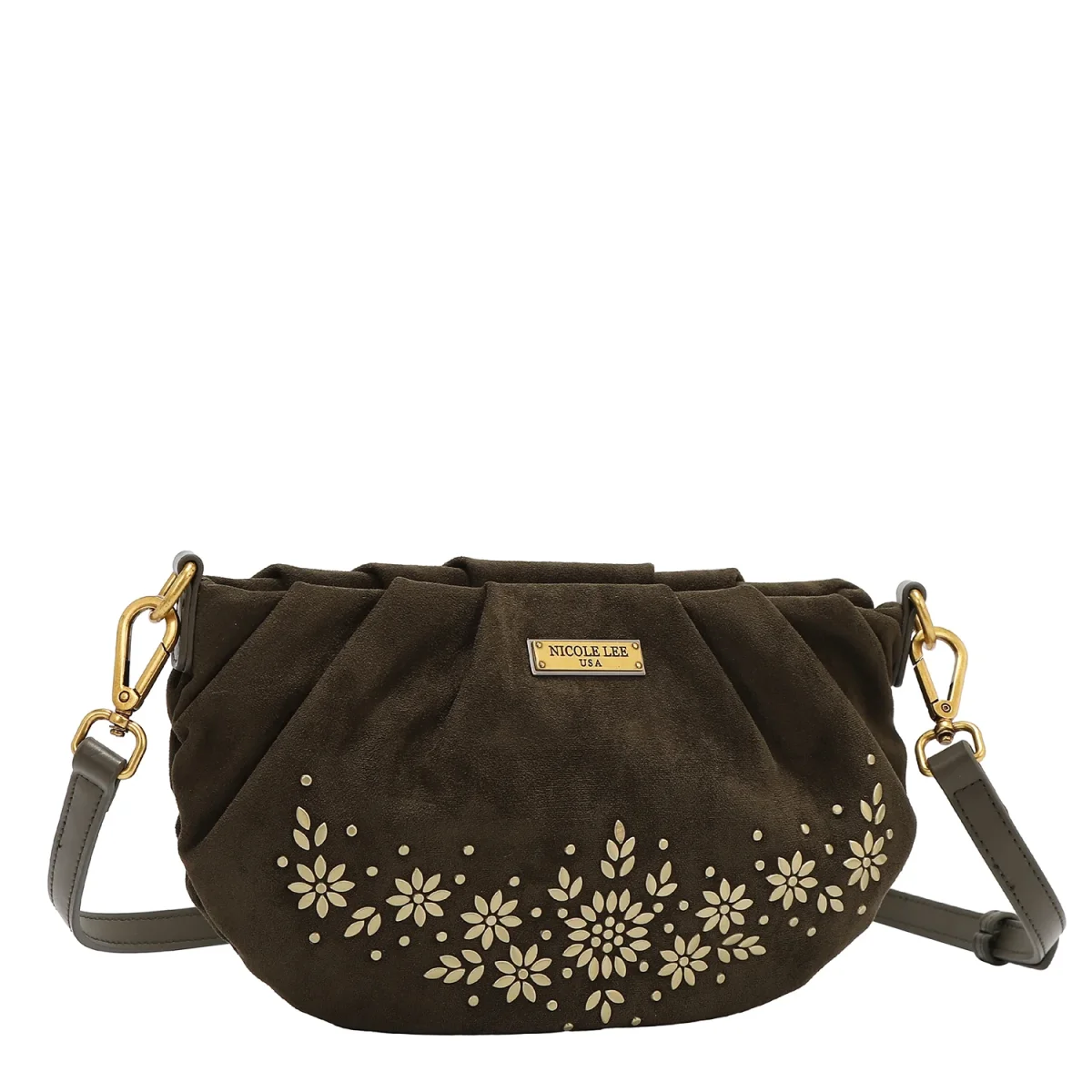 BANDOLERA CON DISEÑO FLORAL (OLIVA) - Imagen 3