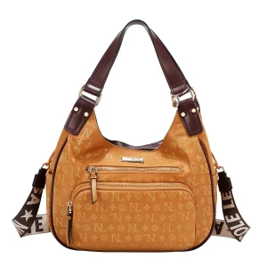BOLSO DE HOMBRO CON LOGO MONOGRAMA (CAMEL)