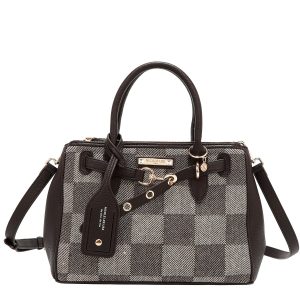 BOLSO DE CUADROS CHIC (MARRON)