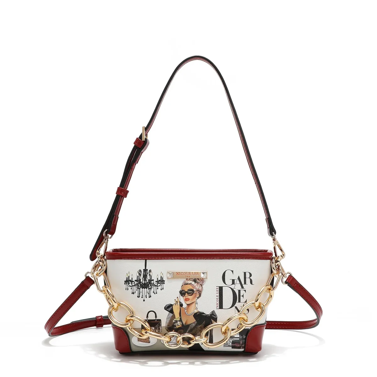 BOLSO DE MANO PEQUEÑO CON CADENA LADY IN BLACK