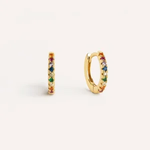 Pendientes Aro Colors Plata Baño Oro