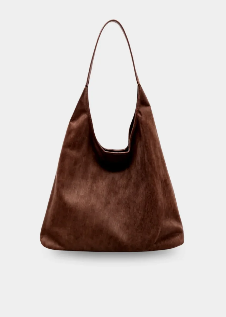 Bolso de hombro grande de ante suave – Stella