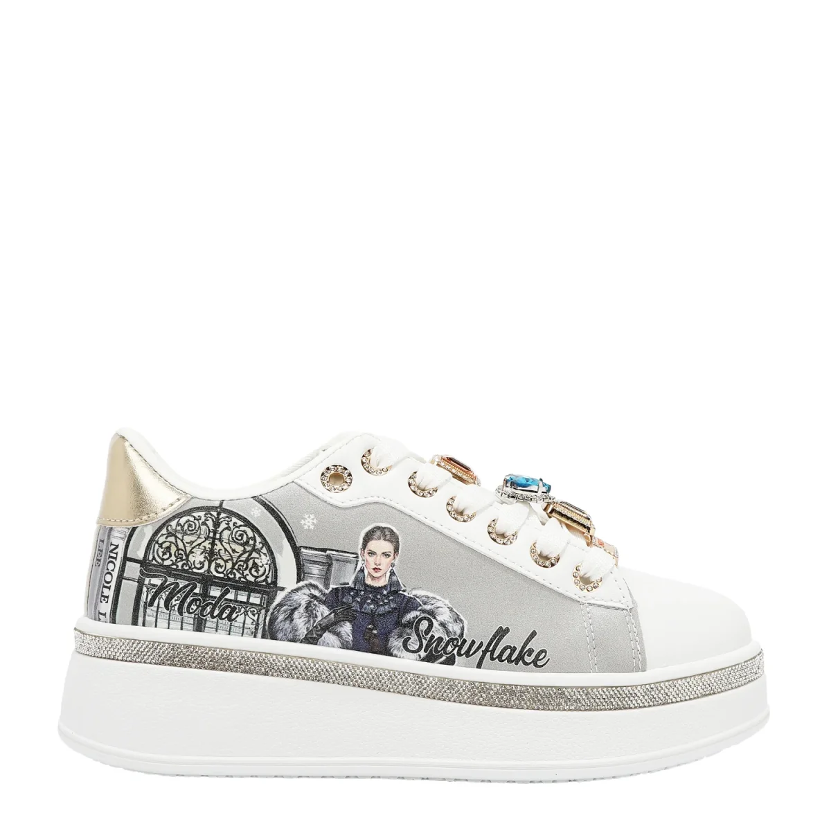 ZAPATILLAS DE MODA CON PEDRERÍA (MODA SNOWFLAKE)