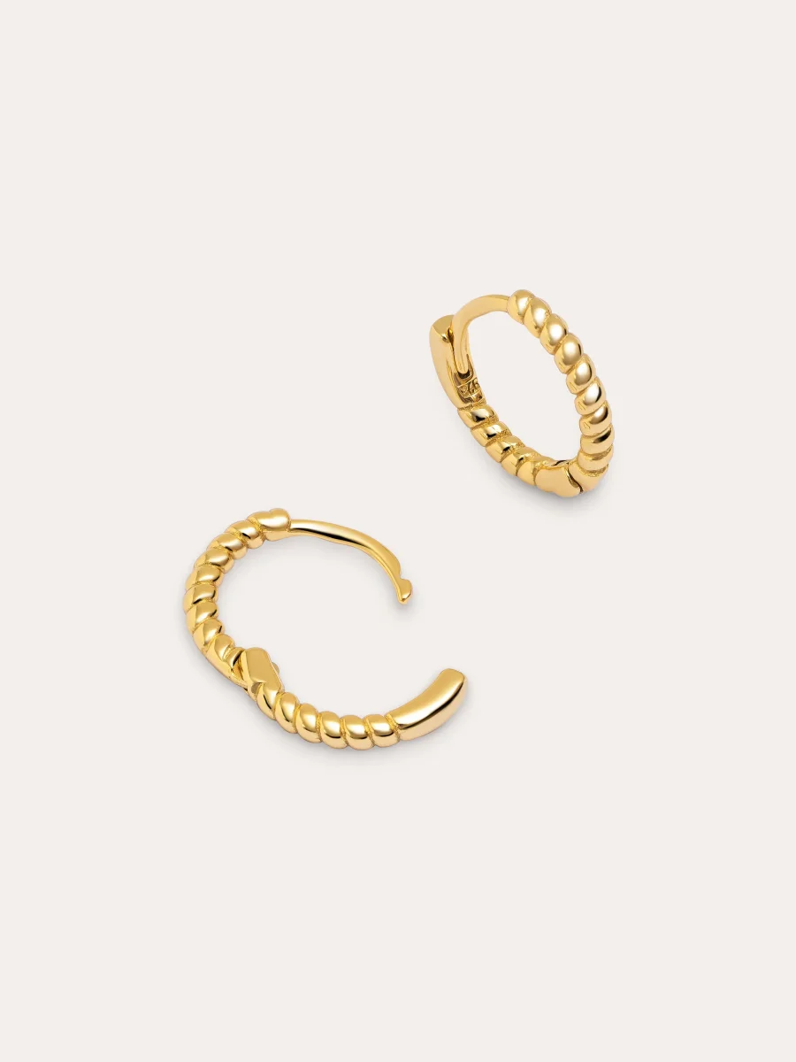 Pendientes Aro Twist Plata Baño Oro - Imagen 4