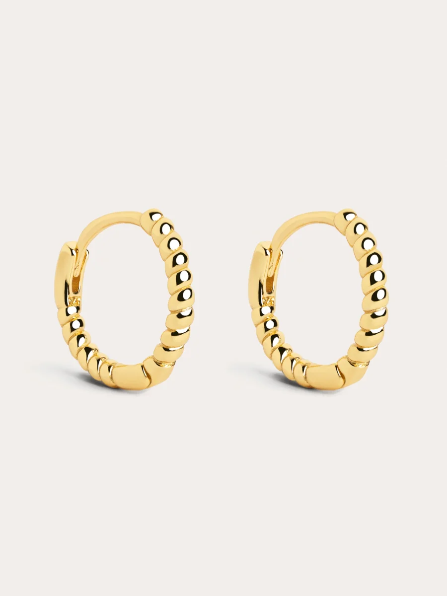 Pendientes Aro Twist Plata Baño Oro