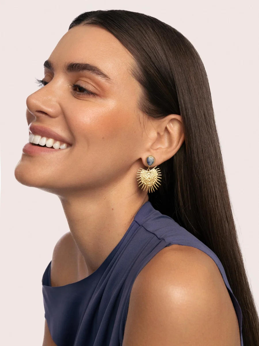 Pendientes Catalina Acero Baño Oro - Imagen 5