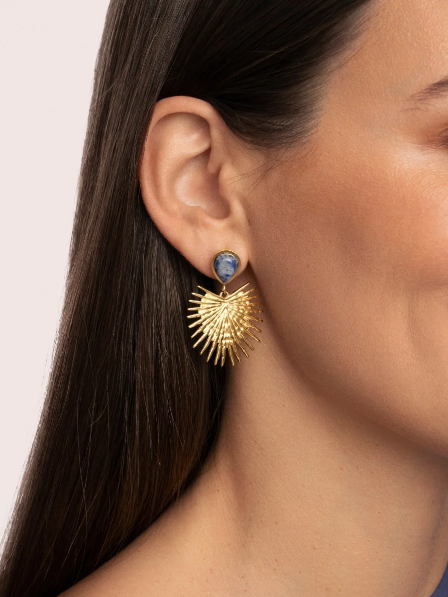Pendientes Catalina Acero Baño Oro - Imagen 3