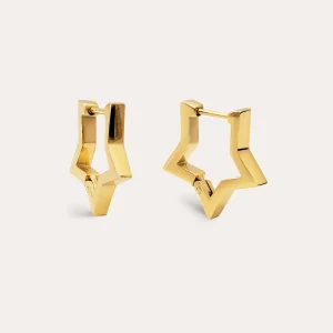 Pendientes Superstar Acero Baño Oro