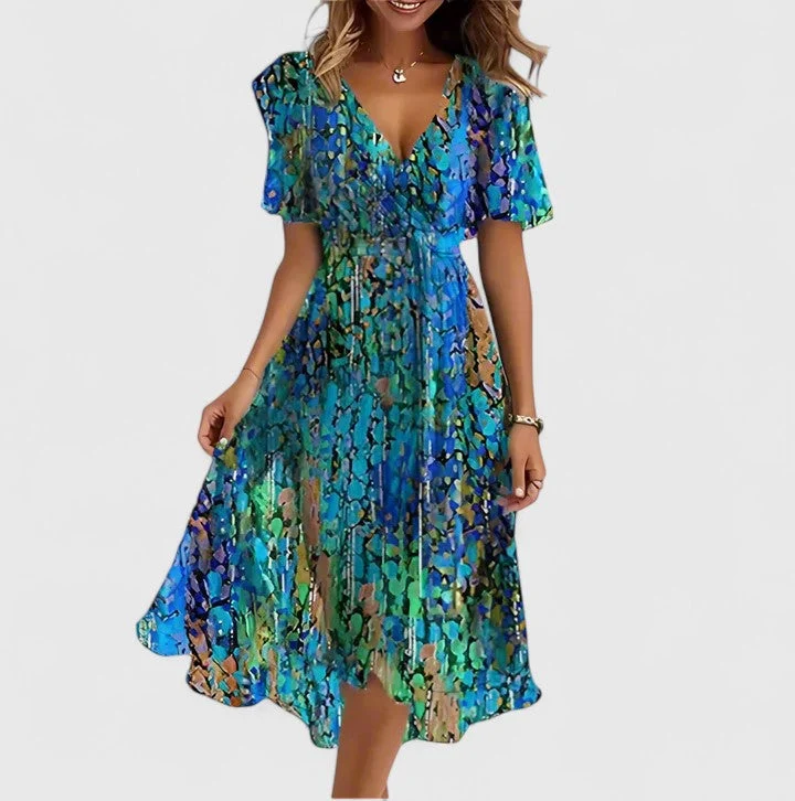 Anais | Vestido corto floral con mangas cortas