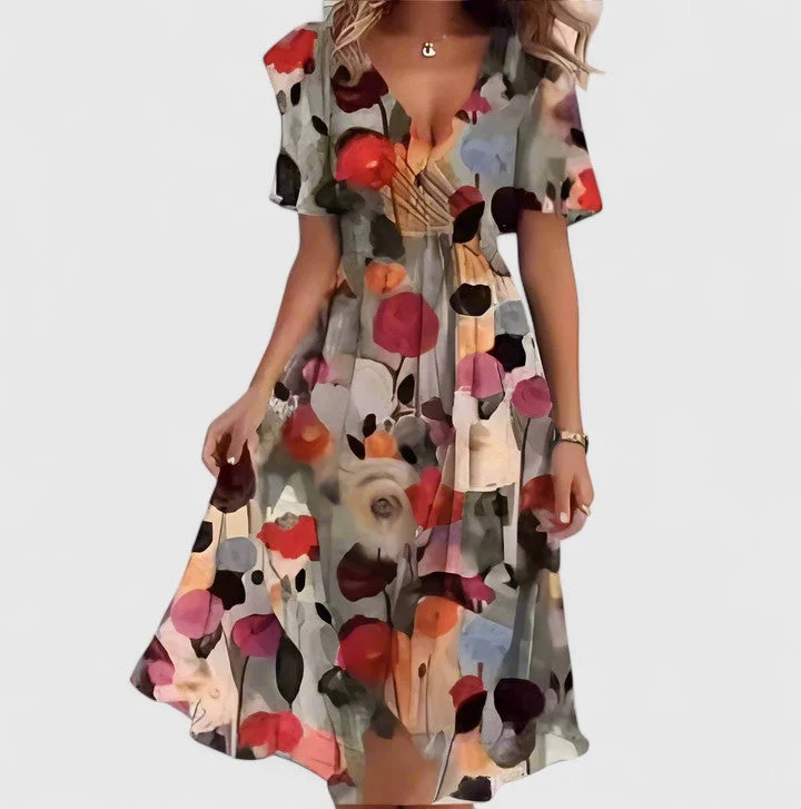 Anais | Vestido corto floral con mangas cortas - Imagen 5