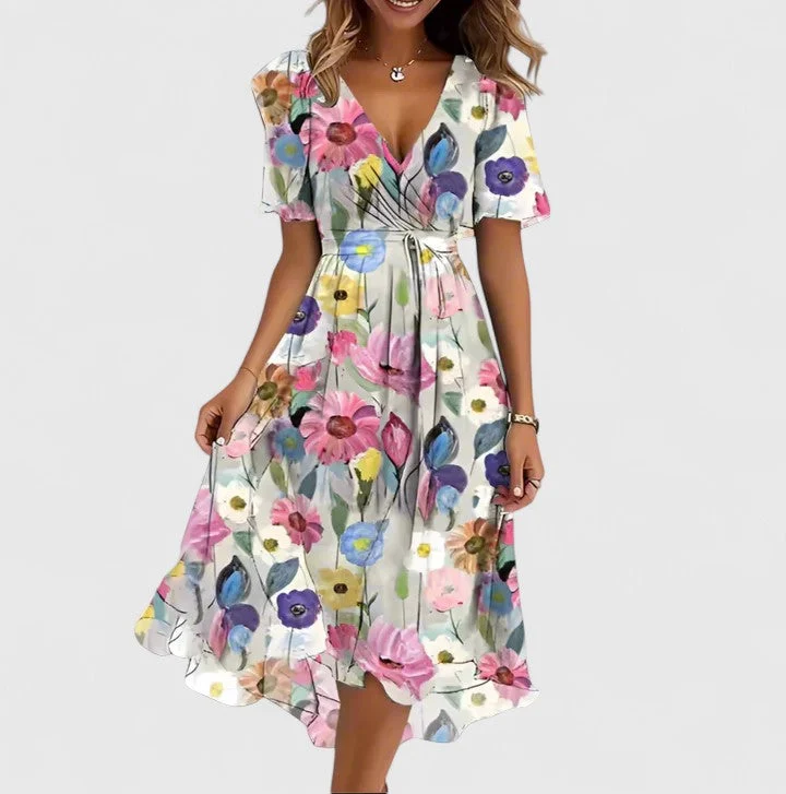 Anais | Vestido corto floral con mangas cortas - Imagen 6