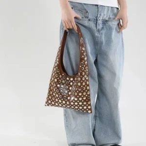 Bolso de hombro con detalles metálicos - Mariela