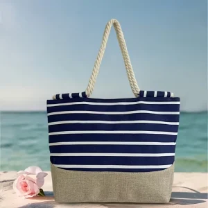 Estela | Bolso Tote de Playa con Rayas Mujer Asas Cuerda