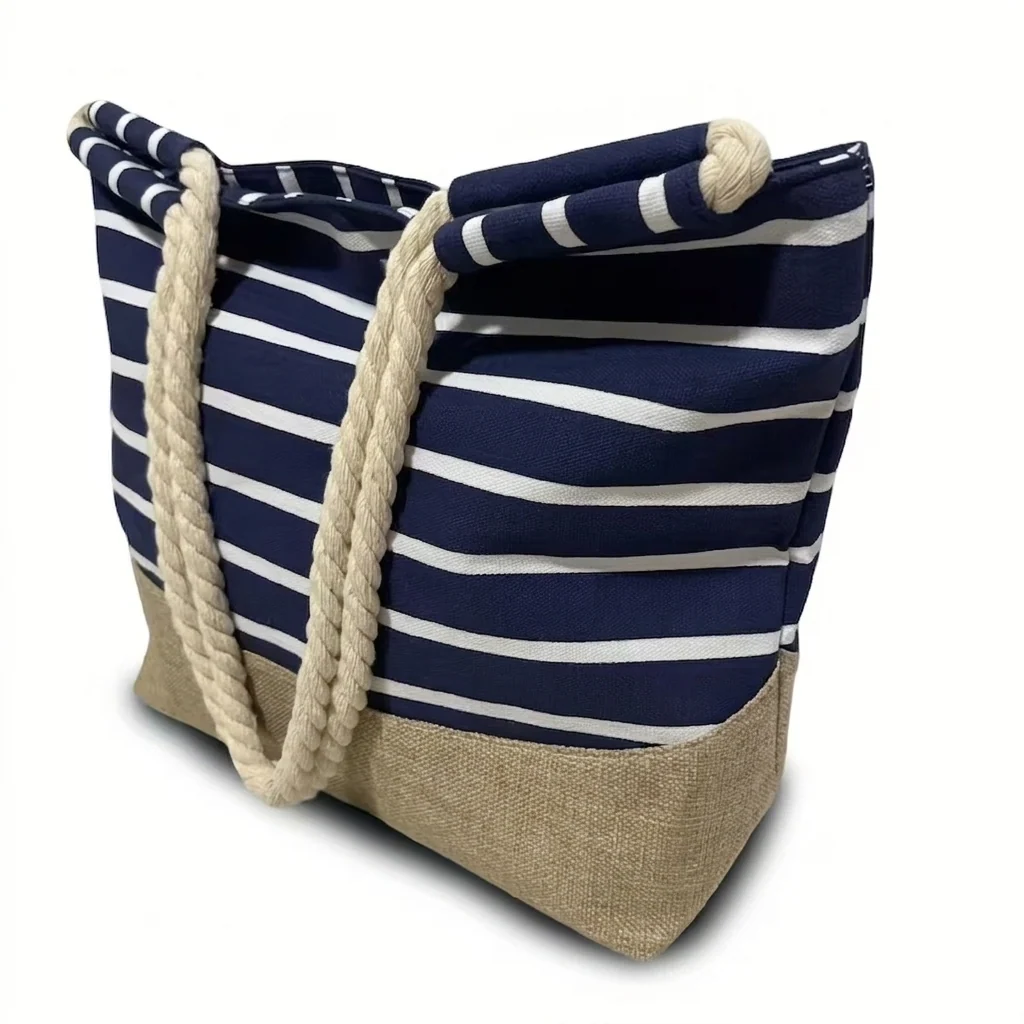 Estela | Bolso Tote de Playa con Rayas Mujer Asas Cuerda - Imagen 6
