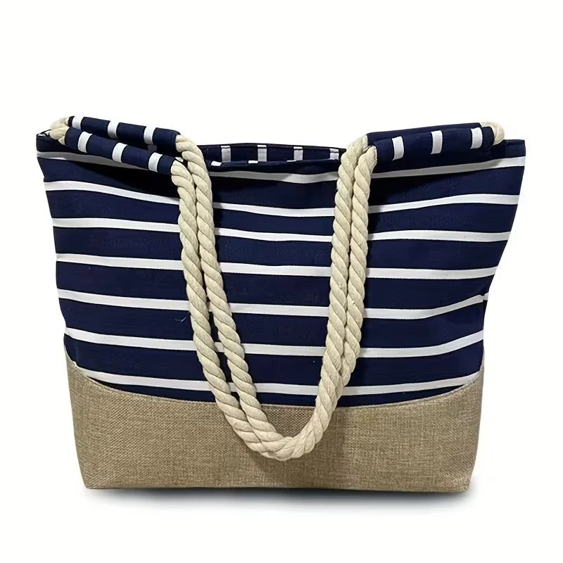 Estela | Bolso Tote de Playa con Rayas Mujer Asas Cuerda - Imagen 5