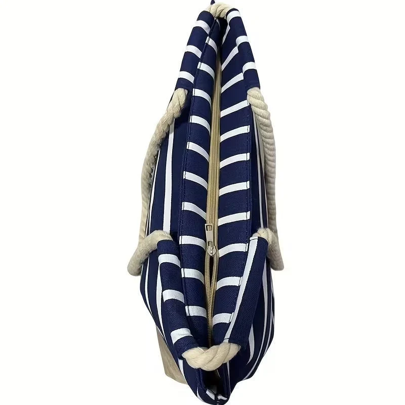 Estela | Bolso Tote de Playa con Rayas Mujer Asas Cuerda - Imagen 7