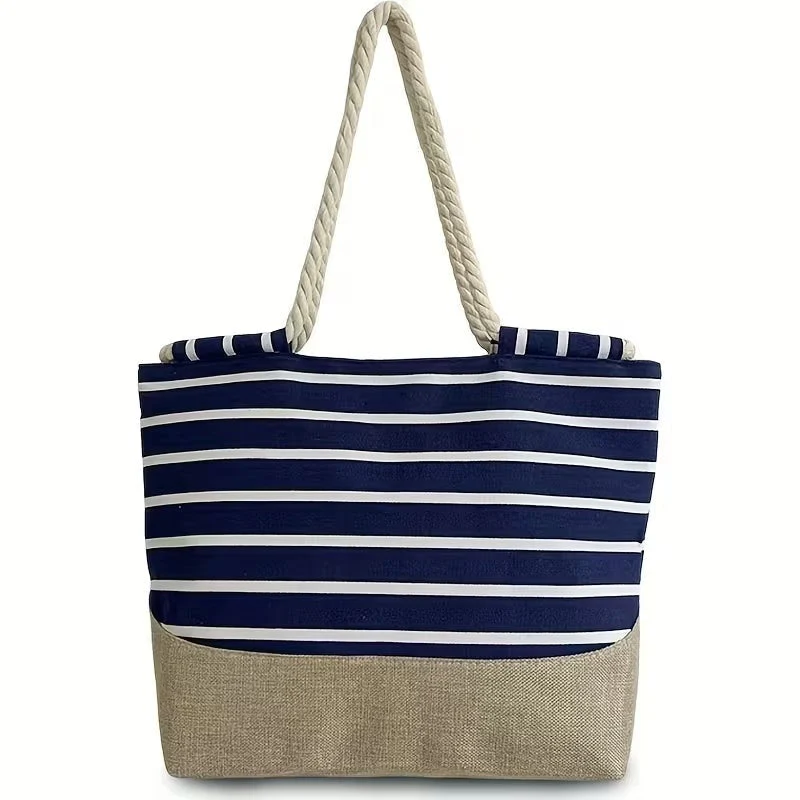 Estela | Bolso Tote de Playa con Rayas Mujer Asas Cuerda - Imagen 8