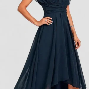 Julita – Vestido de noche fluido con escote en V