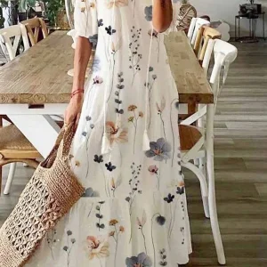 Raffaella | Vestido largo boho con borlas